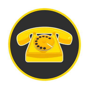 Antika telefon. Klasik düz biçim vektör çizimi.