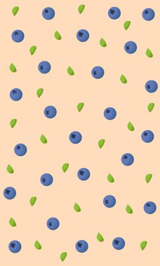 Yaban mersinleri pürüzsüz desen. Yapraklı böğürtlenler. Orijinal düz çizim. Düz çizgi film biçimi.