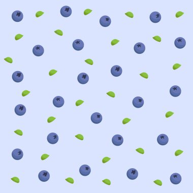 Yaban mersinleri pürüzsüz desen. Yapraklı böğürtlenler. Orijinal düz çizim. Düz çizgi film biçimi.