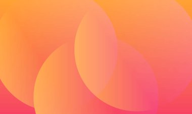 Turuncu gradyan pembe renk çemberi soyut arkaplan. Dinamik şekiller opaklığın bileşimini örtüyor. Eps10 vektörü