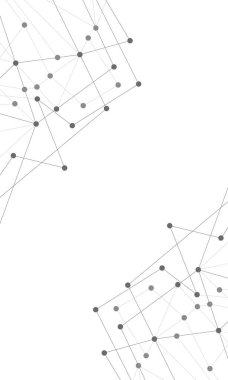 Soyut geometrik arkaplan ve noktaları ve çizgileri birleştiren web sitesi başlığı veya afiş tasarımı. Genel ağ bağlantısı. Metnin için pleksus arkaplanı ve alanı olan dijital teknoloji