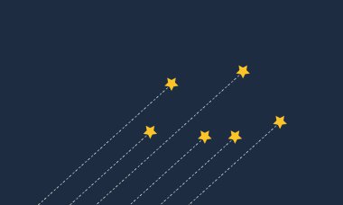 Kayan yıldız arkaplanı basit düz resimleme