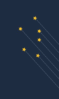 Kayan yıldız arkaplanı basit düz resimleme