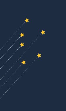 Kayan yıldız arkaplanı basit düz resimleme