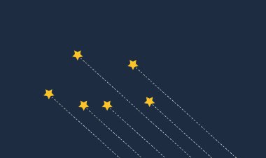 Kayan yıldız arkaplanı basit düz resimleme