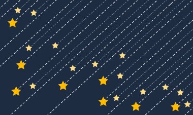 Kayan yıldız arkaplanı basit düz resimleme