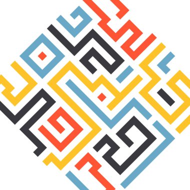 Renkli çizgilere sahip arka plan soyut mozaik düz kare tasarımı şekillendirir.