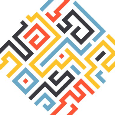 Renkli çizgilere sahip arka plan soyut mozaik düz kare tasarımı şekillendirir.