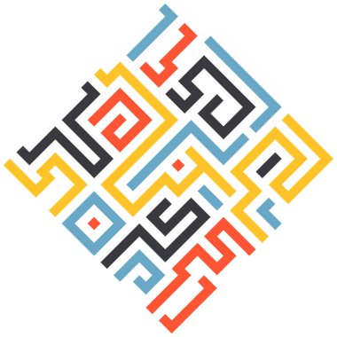 Renkli çizgilere sahip arka plan soyut mozaik düz kare tasarımı şekillendirir.