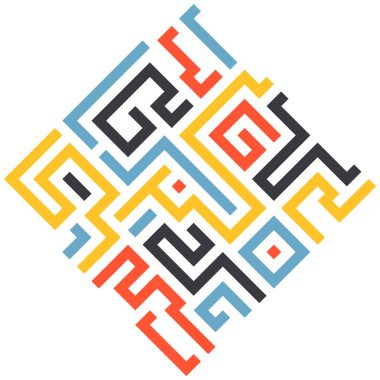 Renkli çizgilere sahip arka plan soyut mozaik düz kare tasarımı şekillendirir.