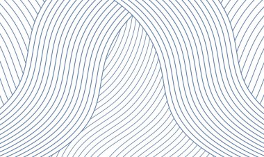 Beyaz zemin üzerinde soyut mavi çizgiler eğrisi dalgaları. Asgari tarz konsept. Vektör illüstrasyonu