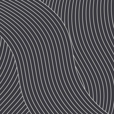 Siyah beyaz arkaplan, çizgi dalgaları, soyut duvar kağıdı, vektör tasarımı 