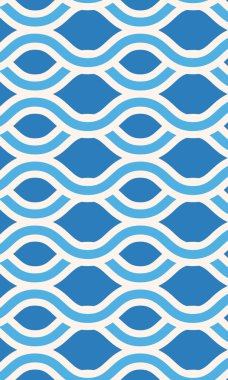 Kusursuz dalga deseni, elle çizilmiş deniz vektörü arka planı. Dalgalı sahil baskısı, kıvırcık grunge boya çizgileri, suluboya çizgiler.