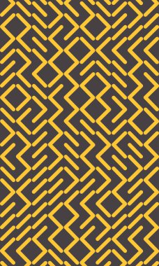 Koyu kahverengi arkaplanda soyut desen motifi sarı renk