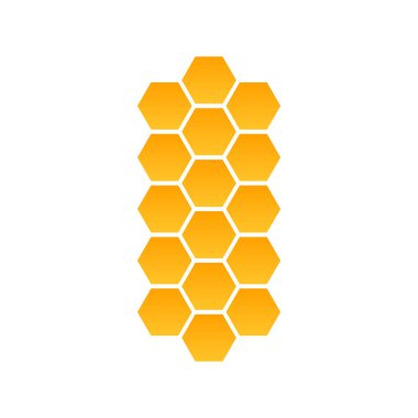 Beyaz arka planda soyut desenli, dikişsiz sarı altıgen bal peteği. Bal tarağı arkaplan sembolü tasarımı