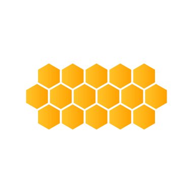 Beyaz arka planda soyut desenli, dikişsiz sarı altıgen bal peteği. Bal tarağı arkaplan sembolü tasarımı