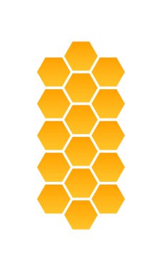 Beyaz arka planda soyut desenli, dikişsiz sarı altıgen bal peteği. Bal tarağı arkaplan sembolü tasarımı