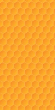 Geometrik bal peteği arkaplanı. Turuncu gradyan. Kusursuz altıgen deseni.