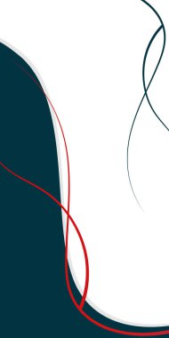 Arkaplan dalgaları yeşil şekillidir. Geometrik Memphis bayrağı. Kırmızı çizgi rengi. İş ve tanıtım şablonu