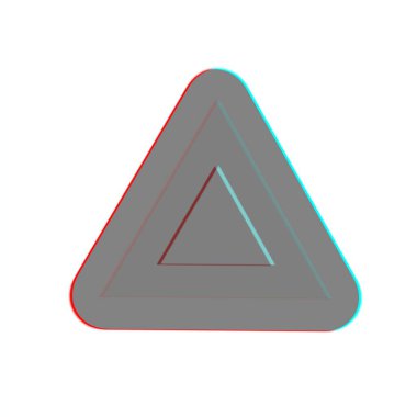 Soyut 3D Üçgen Tasarım Geometrik Şekiller, Anaglyph Efekti ve Görsel İllüzyon