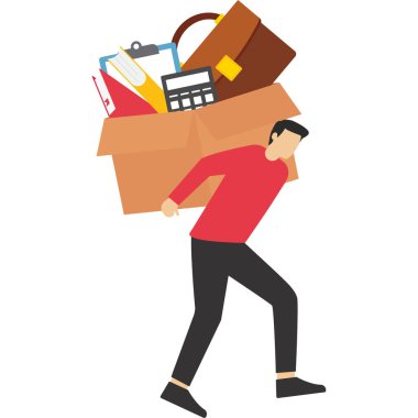 Aşırı yükleme ya da aşırı çalışma rutin konsept, ağır evrak taşıyan yorgun işadamı.