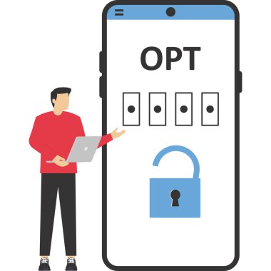 OTP authentication and Secure Verification, Never share OTP and Bank Details concept