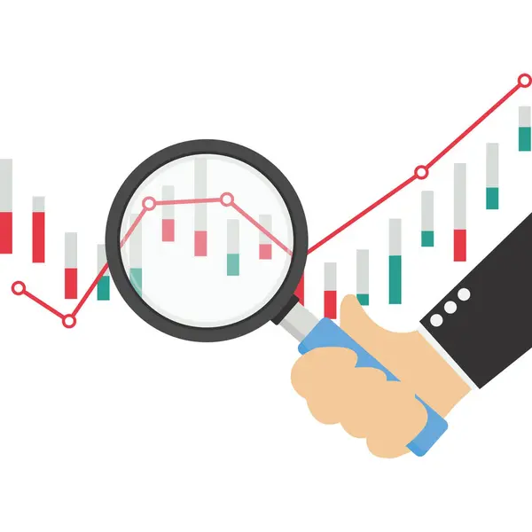 İş finansmanı yatırım kavramı için istatistiksel ve veri analizi. Dijital pazarlama stratejisiyle kazanç grafiği.