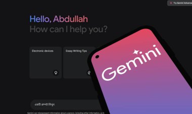 Chittagong, Bangladeş - 07 Eylül 2024: Google Gemini büyük dil modeli Logosu akıllı telefonda gösterilir.