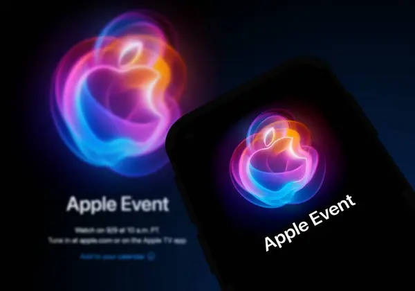 Chittagong, Bangladeş - 07 Eylül 2024: Apple Event, Apple Glowtime, Concept akıllı telefondan gösteriliyor.
