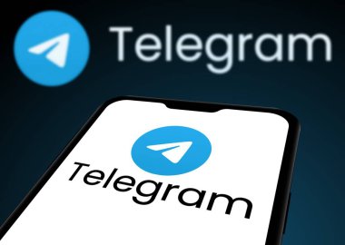 Chittagong, Bangladesh- 28 September 2024: Telegram Logo is displayed on smartphone. clipart