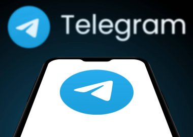 Chittagong, Bangladesh- 28 September 2024: Telegram Logo is displayed on smartphone. clipart