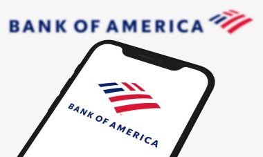 Chittagong, Bangladesh- 04 October 2024: Bank of America Logo is displayed on smartphone. financial company. clipart