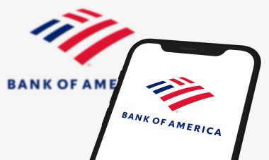 Chittagong, Bangladesh- 04 October 2024: Bank of America Logo is displayed on smartphone. financial company. clipart