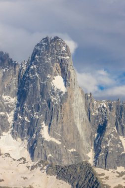 Alp dağları çok güzel bir manzara. Montblanc dağlarının manzaralı turu yaz aylarındaki güzel ışık altında dağ zirveleri ve göller, Fransız Alpleri