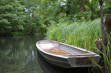 Bu büyüleyici görüntü, Almanya 'nın pitoresk bir bölgesi olan Lubbenau / Spreewald' ın dingin güzelliğini yansıtıyor. Fotoğrafta yemyeşil sularda salınan sakin bir kanal var. Geleneksel tekneler suyun üzerinde nazikçe yüzüyor. Yoğun orman