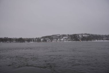 İsveç 'te Stockholm' ün kış manzarası
