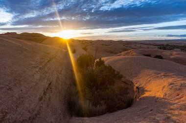 Moab Utah üzerinde gün batımı