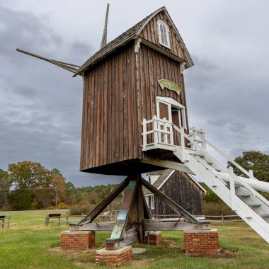 Historic Rotating Spocott Windmill in Dorchester County Maryland clipart