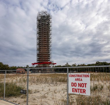 Cape Hatteras Lighthouse under Renovation in North Carolina Outer Banks clipart