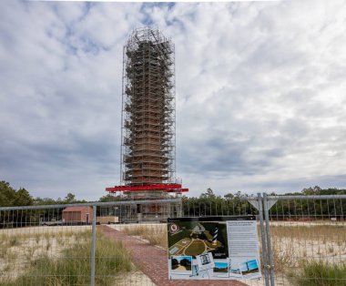 Cape Hatteras Lighthouse under Renovation in North Carolina Outer Banks clipart