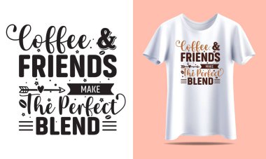 Trendy Coffee Lover T-Shirt Vector Design  Perfect for Caf Fans and Barista clipart