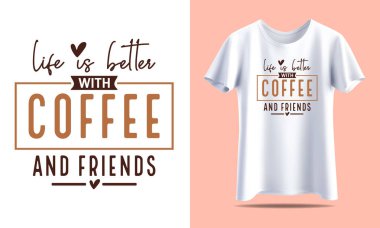 Kahve Tipografisi Tişört tasarım şablonu yazdırmak için.
