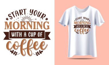 Kahve Tipografisi Tişört tasarım şablonu yazdırmak için.