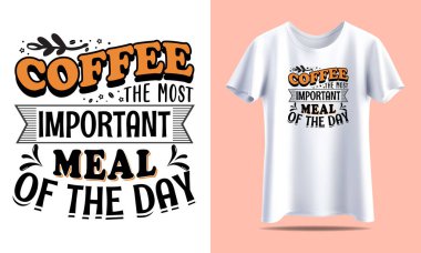 Trendy Coffee Lover T-Shirt Vector Design  Perfect for Caf Fans and Barista clipart