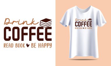 Kahve Tipografisi Tişört tasarım şablonu yazdırmak için.