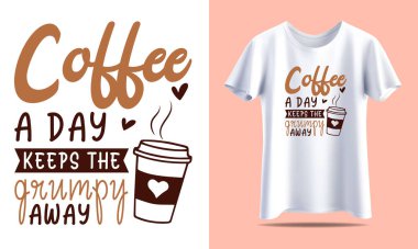 Trendy Coffee Lover T-Shirt Vector Design  Perfect for Caf Fans and Barista clipart