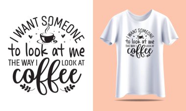 Kahve Tipografisi Tişört tasarım şablonu yazdırmak için.