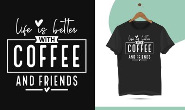 Kahve Tipografisi Tişört tasarım şablonu yazdırmak için.