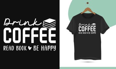 Kahve Tipografisi Tişört tasarım şablonu yazdırmak için.
