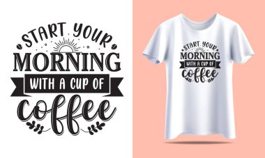 Kahve Tipografisi Tişört tasarım şablonu yazdırmak için.